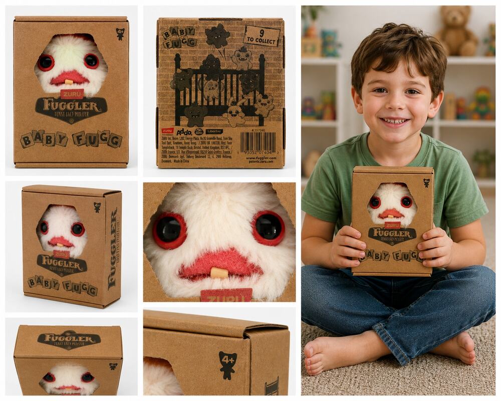ZURU Fuggler Baby Fugg Collectible Plush – White & Red | New in Box